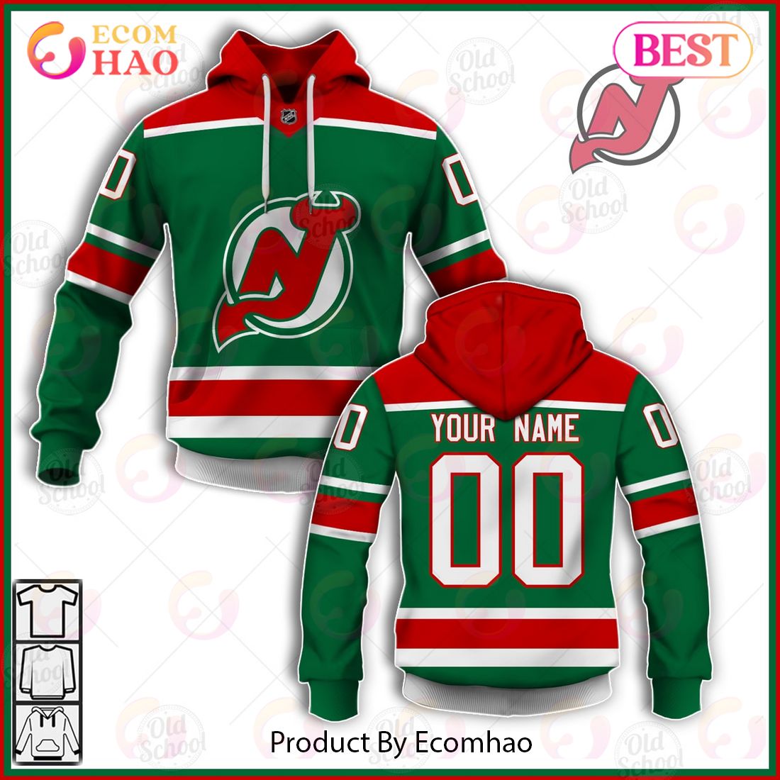 NHL New Jersey Devils Reverse Retro Alternate Jersey - Personalize Your Own New & Retro Sports Jerseys 3D Hoodie
