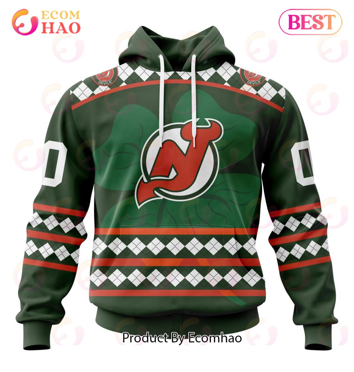 NHL New Jersey Devils Specialized Unisex Kits Hockey Celebrate St Patrick's Day 3D Hoodie