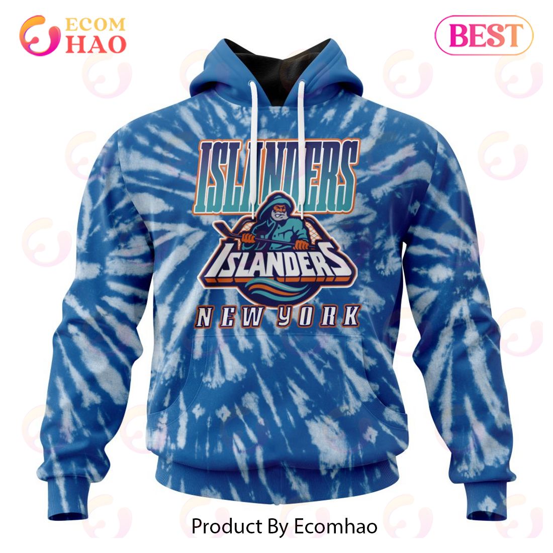 NHL New York Islanders Special Retro Vintage Tie - Dye 3D Hoodie