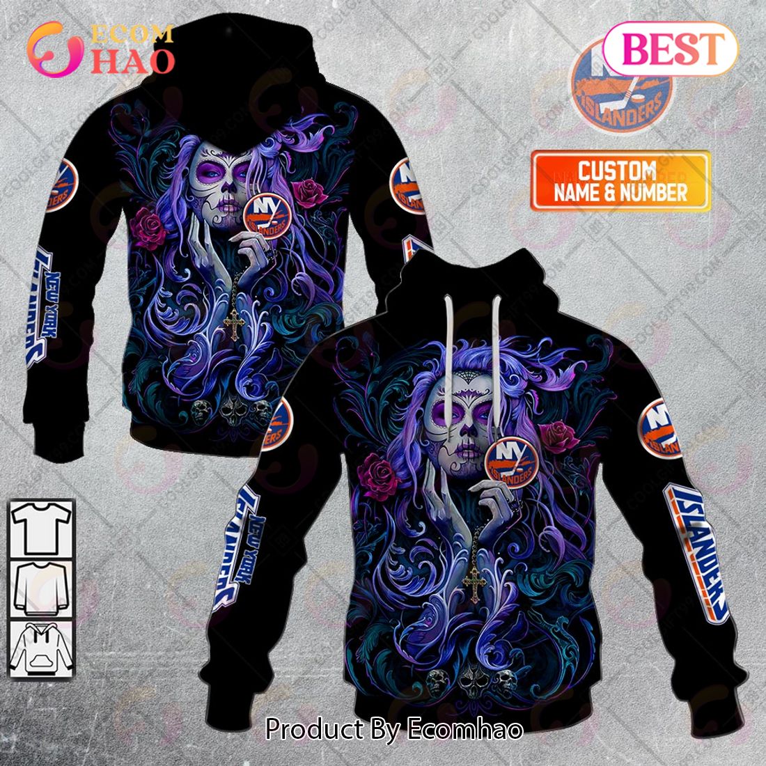 NHL New York Islanders Tattoo Girl Artwork 2023 3D Hoodie