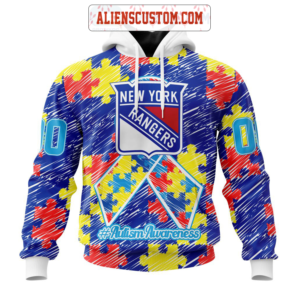 NHL New York Rangers Personalized Collab With Kiss Band Hoodie T Shirt