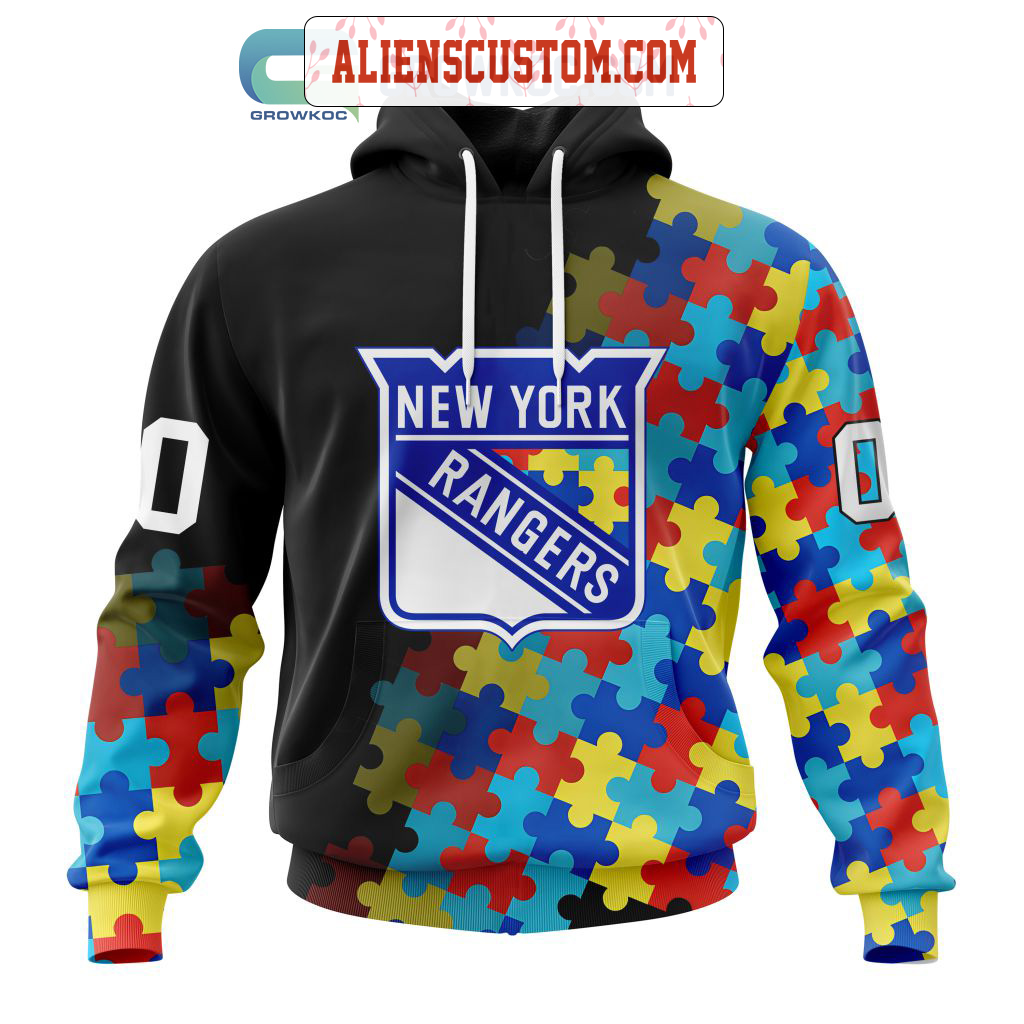 NHL New York Rangers Personalized Collab With Kiss Band Hoodie T Shirt