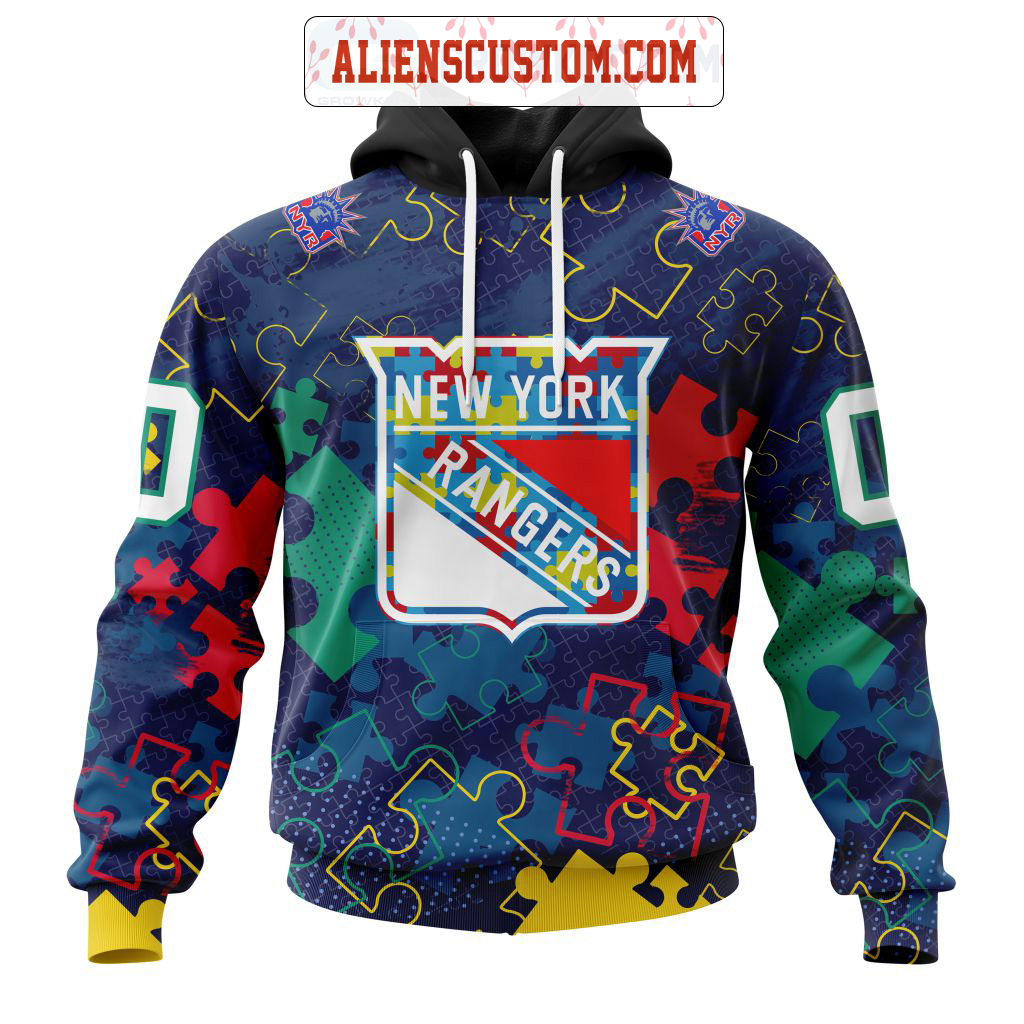 NHL New York Rangers Personalized Collab With Kiss Band Hoodie T Shirt