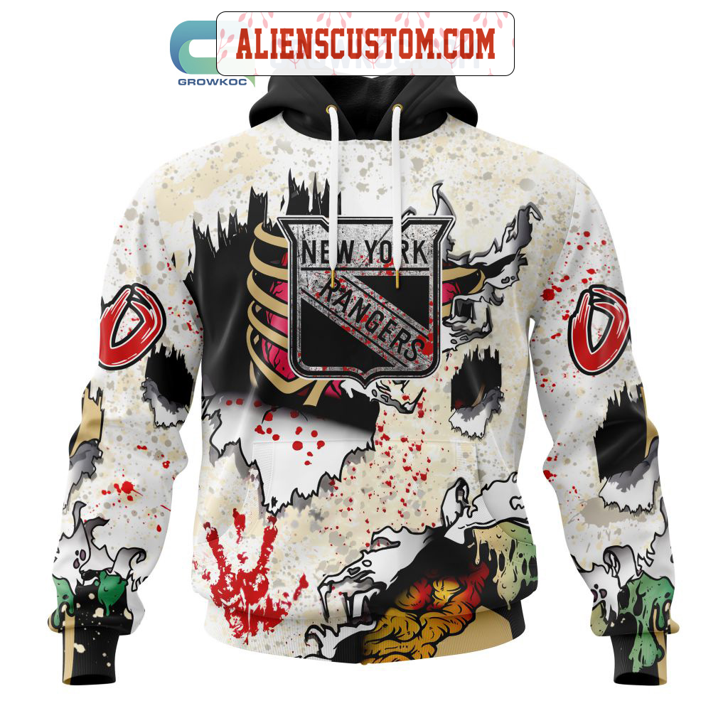 NHL New York Rangers Personalized Collab With Kiss Band Hoodie T Shirt