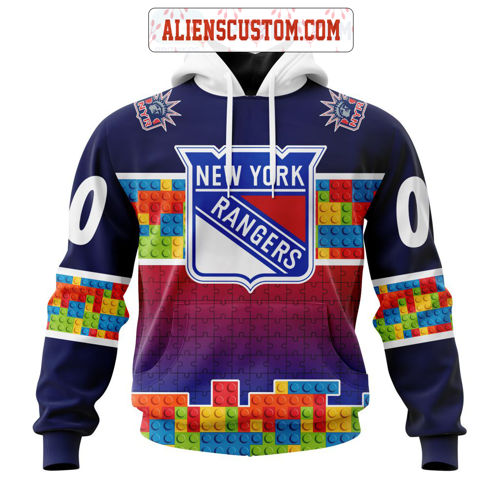 NHL New York Rangers Personalized Collab With Kiss Band Hoodie T Shirt
