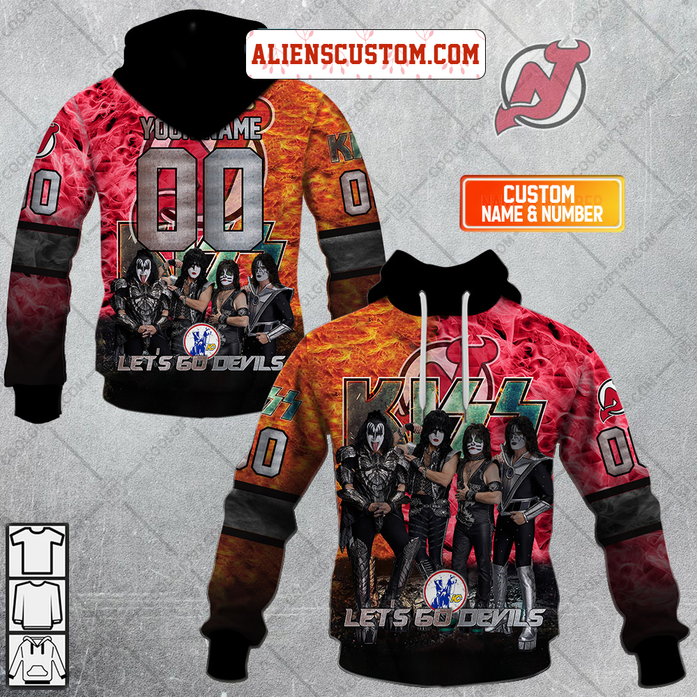 NHL New York Rangers Personalized Collab With Kiss Band Hoodie T Shirt