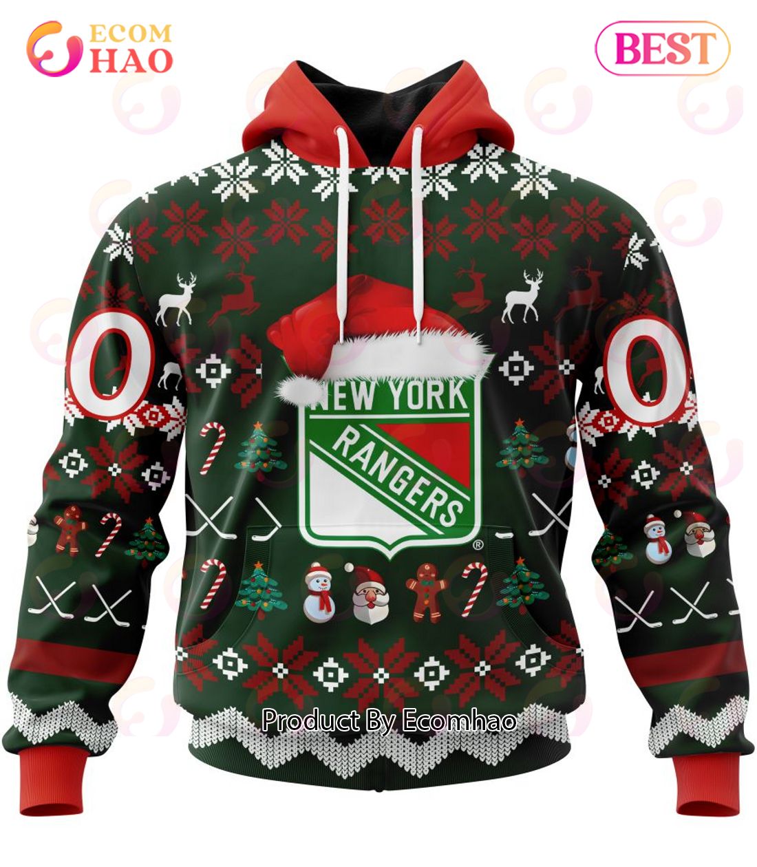 NHL New York Rangers Specialized Christmas Design Gift For Fans 3D Hoodie