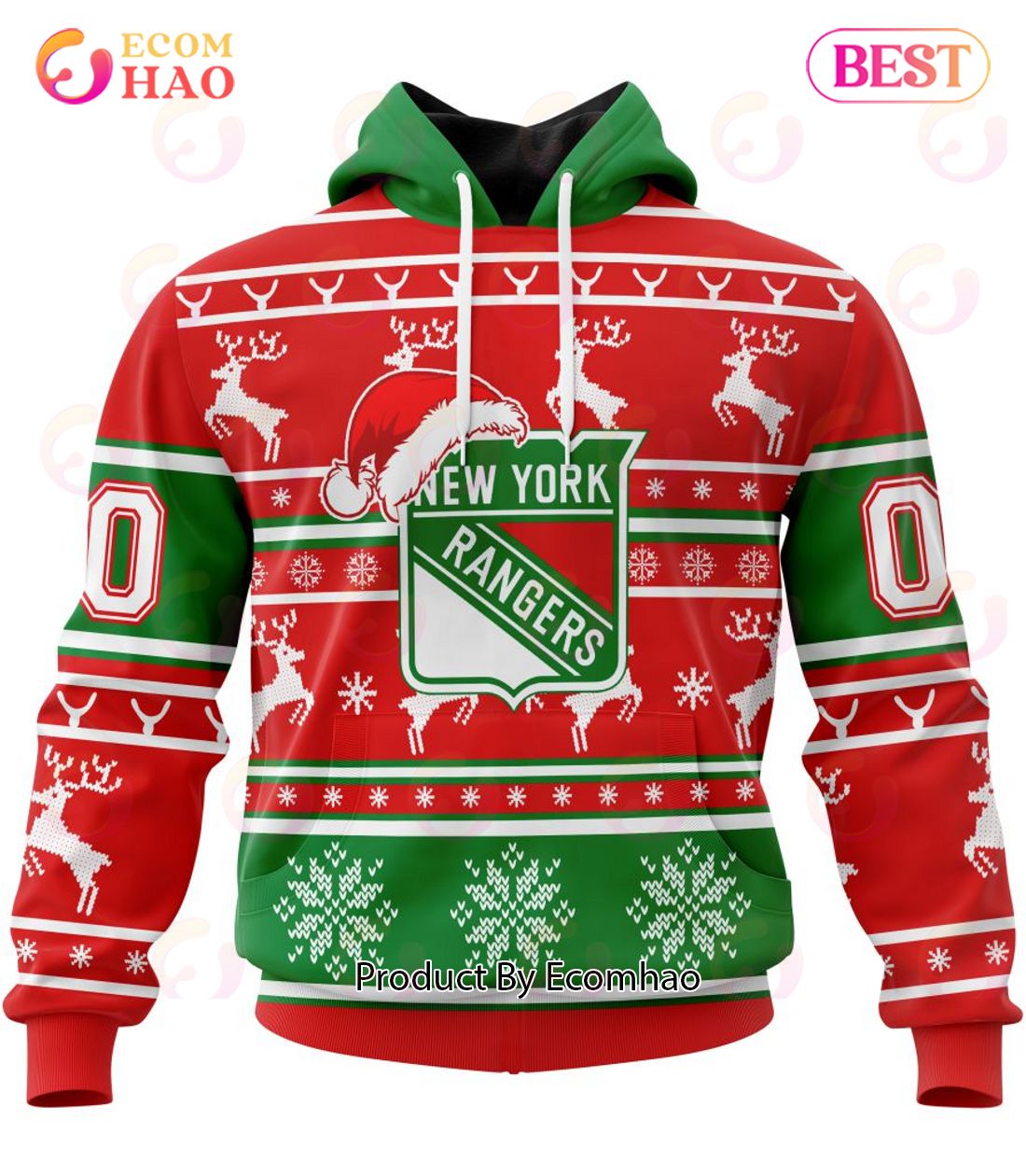 NHL New York Rangers Specialized Unisex Christmas Is Coming 3D Hoodie