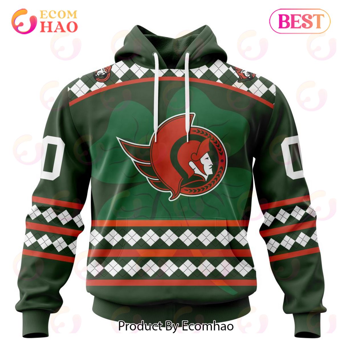 NHL Ottawa Senators Specialized Unisex Kits Hockey Celebrate St Patrick's Day 3D Hoodie