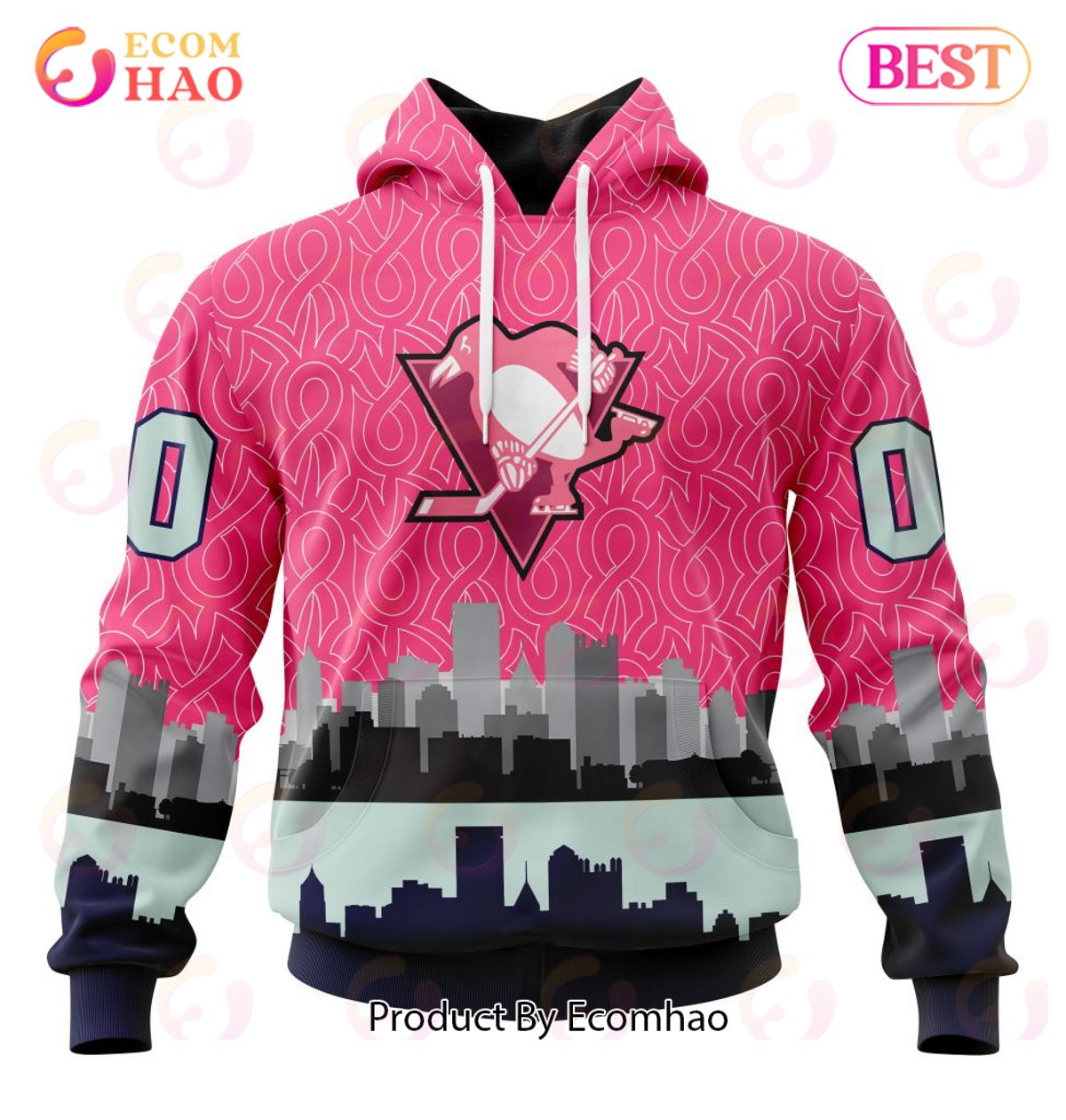 NHL Pittsburgh Penguins Specialized Unisex Kits Hockey Fights Against Cancer 3D Hoodie