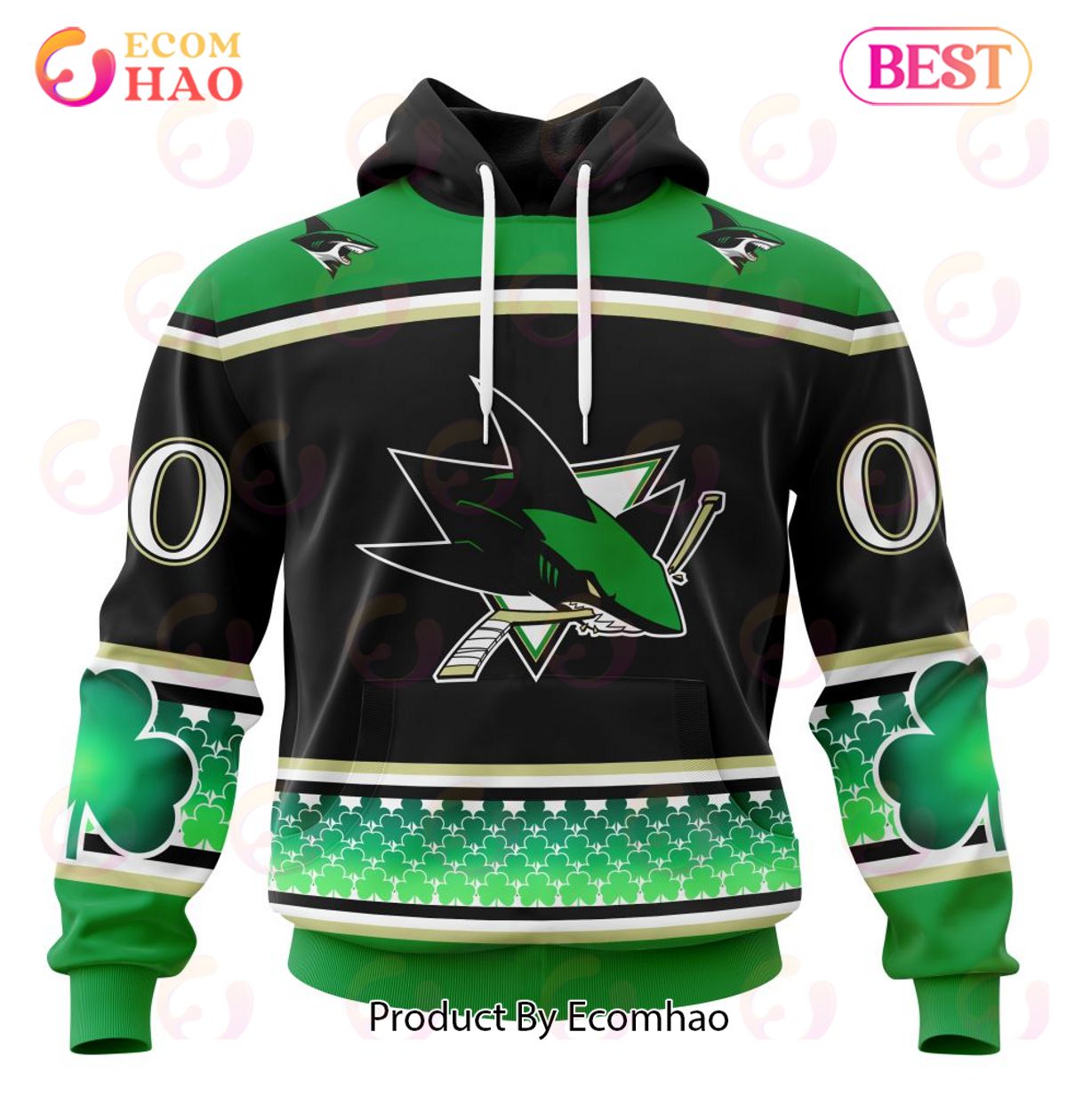 NHL San Jose Sharks Specialized Hockey Celebrate St Patrick's Day 3D Hoodie
