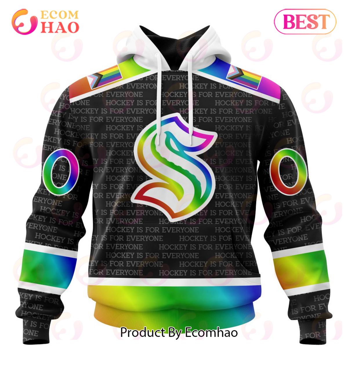 NHL Seattle Kraken Special Pride Design Hockey Is For Everyone 3D Hoodie