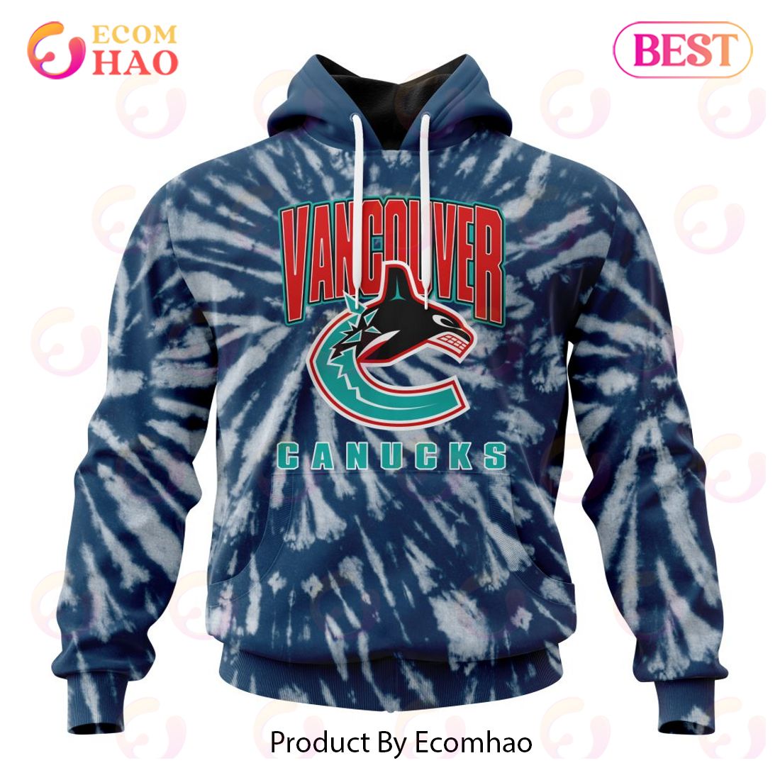NHL Vancouver Canucks Special Retro Vintage Tie - Dye 3D Hoodie