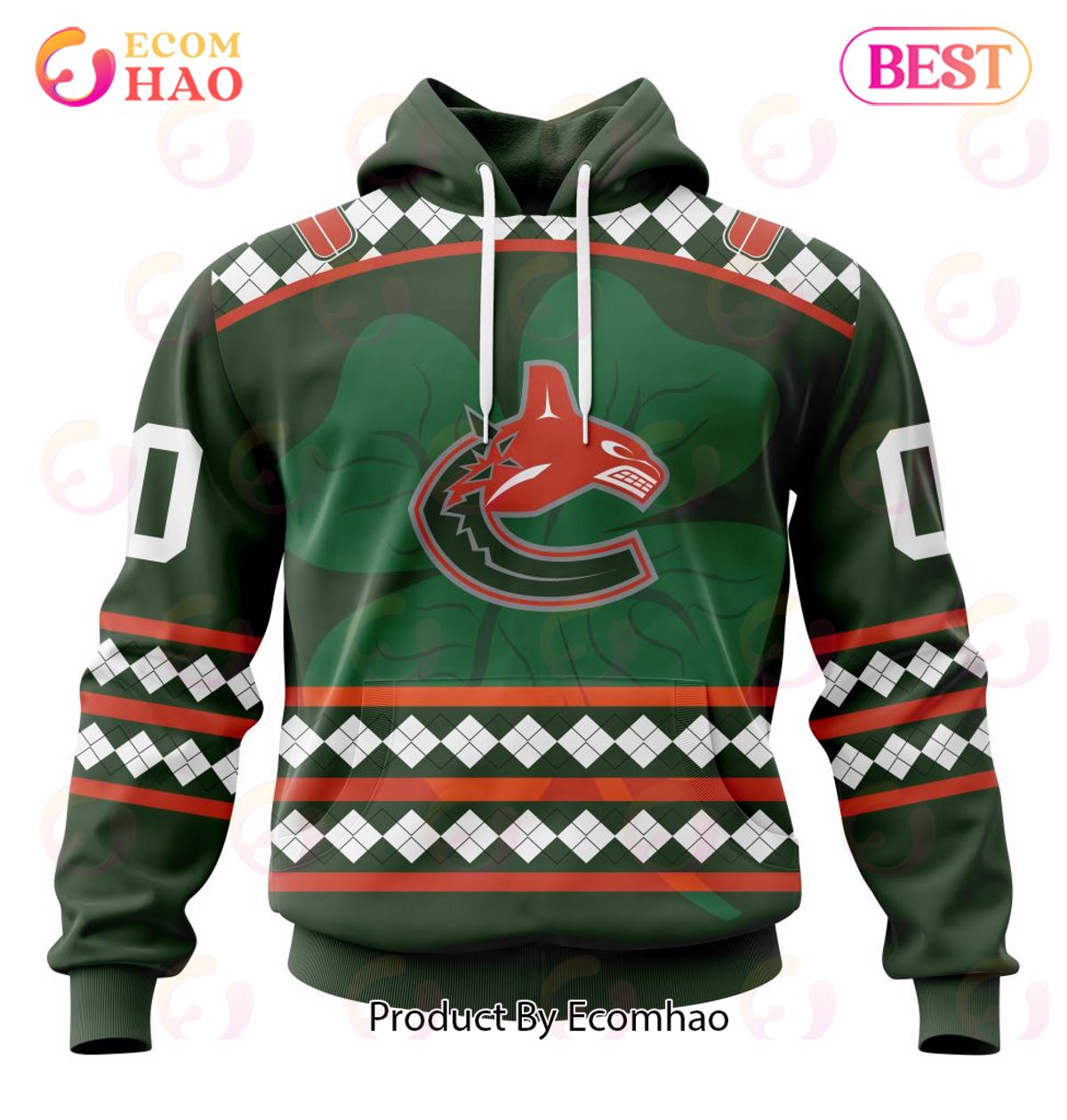 NHL Vancouver Canucks Specialized Unisex Kits Hockey Celebrate St Patrick's Day 3D Hoodie
