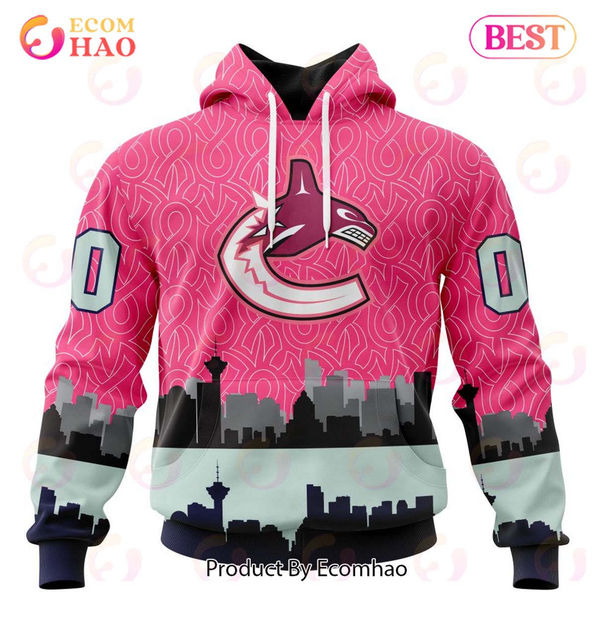 NHL Vancouver Canucks Specialized Unisex Kits Hockey Fights Against Cancer 3D Hoodie