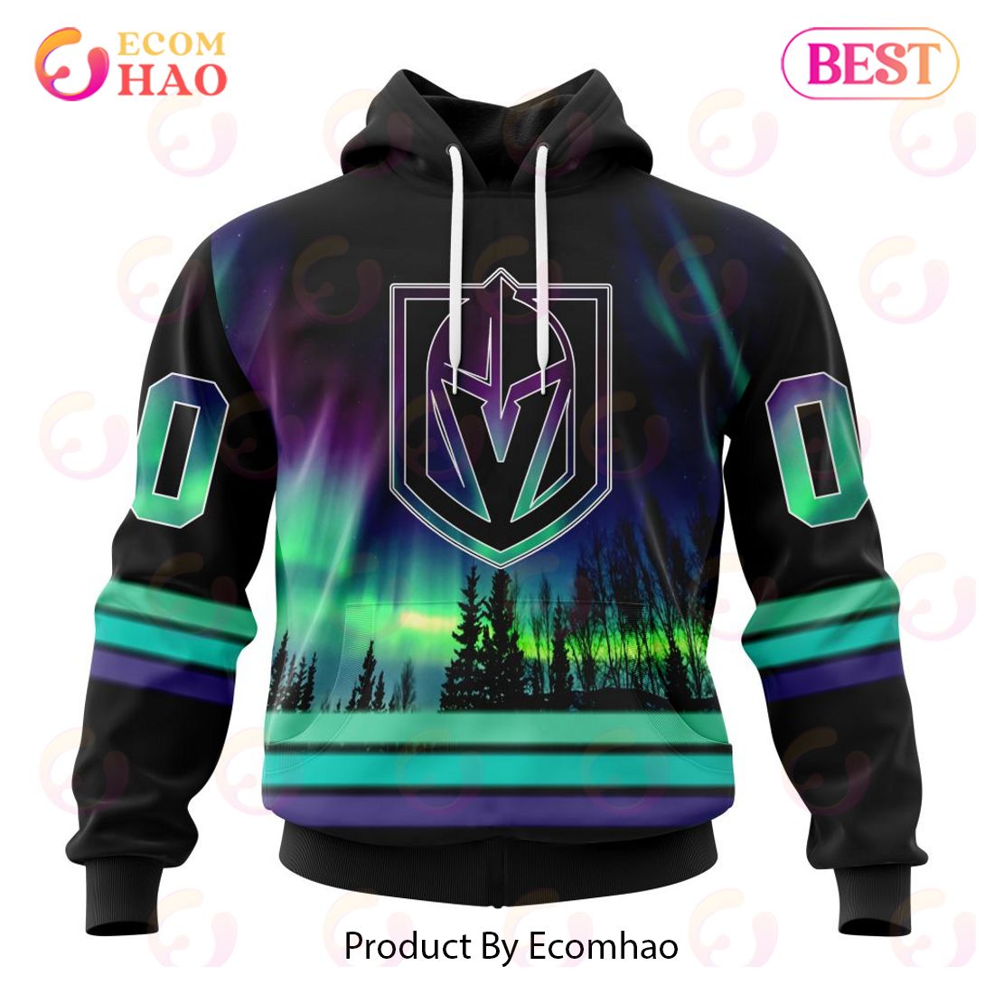 NHL Vegas Golden Knights Special Design With Northern Lights 3D Hoodie
