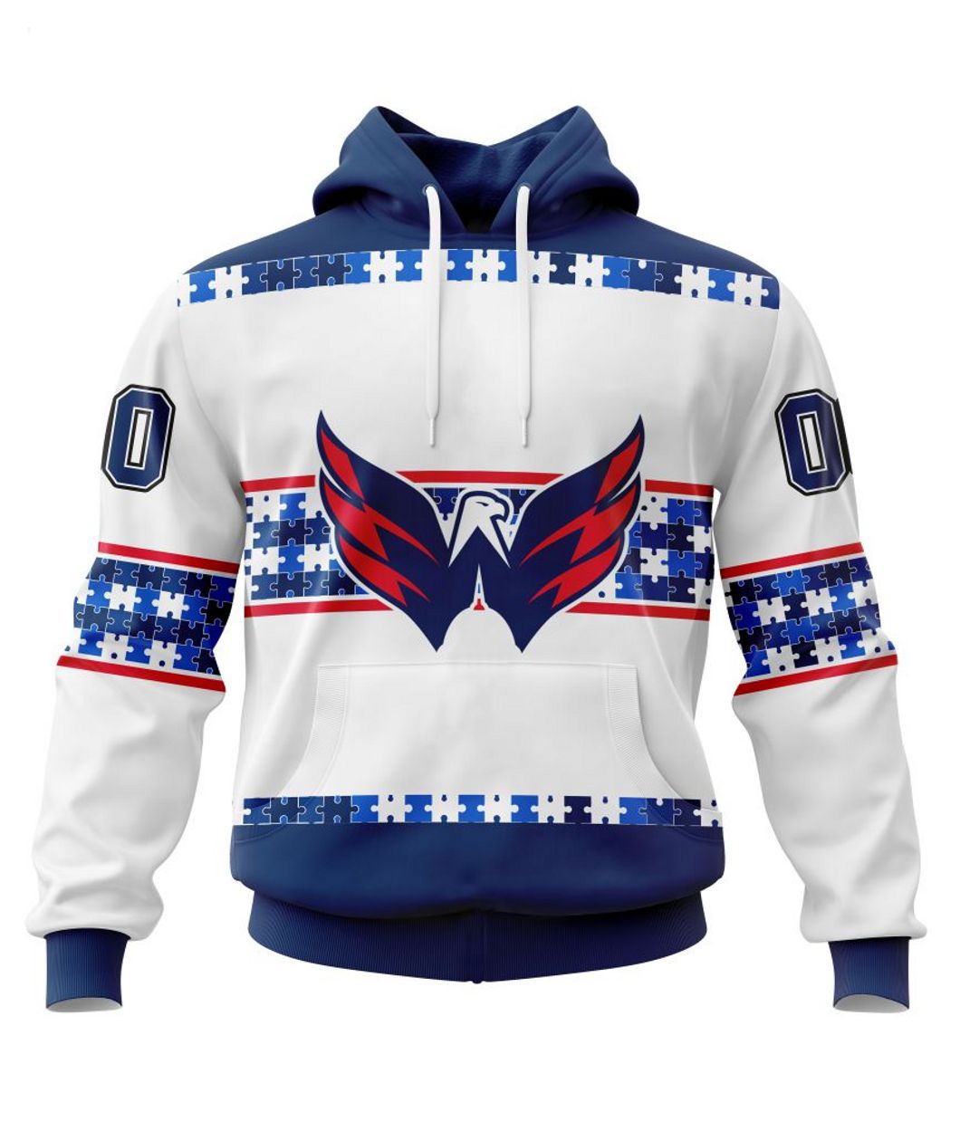 NHL Washington Capitals Autism Awareness Custom Name And Number 3D Hoodie