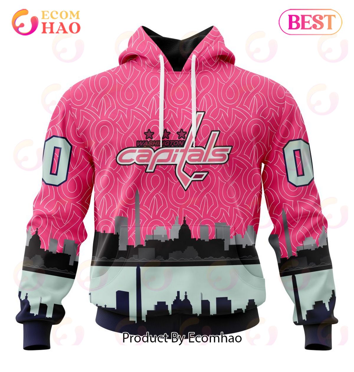 NHL Washington Capitals Specialized Unisex Kits Hockey Fights Against Cancer 3D Hoodie