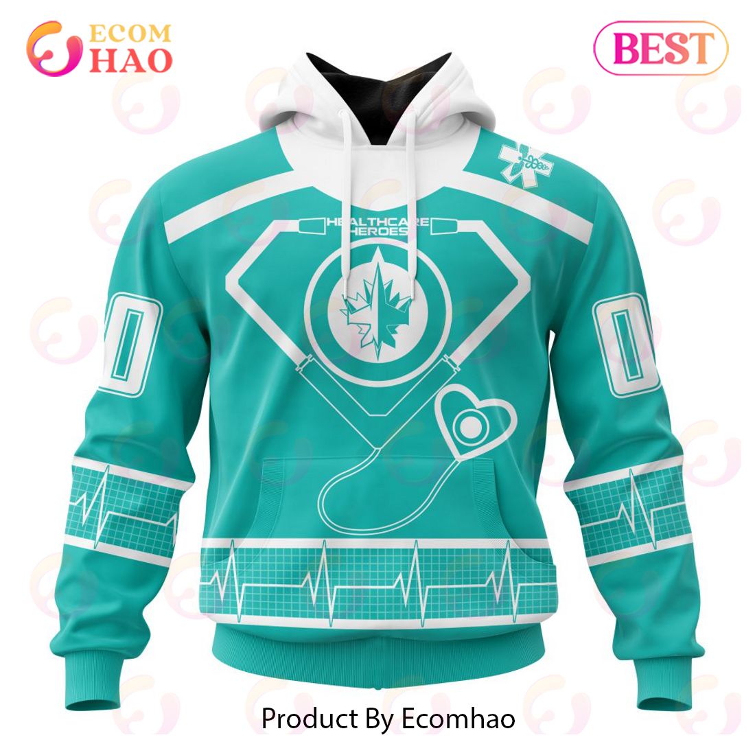 NHL Winnipeg Jets Special Design Honoring Healthcare Heroes 3D Hoodie
