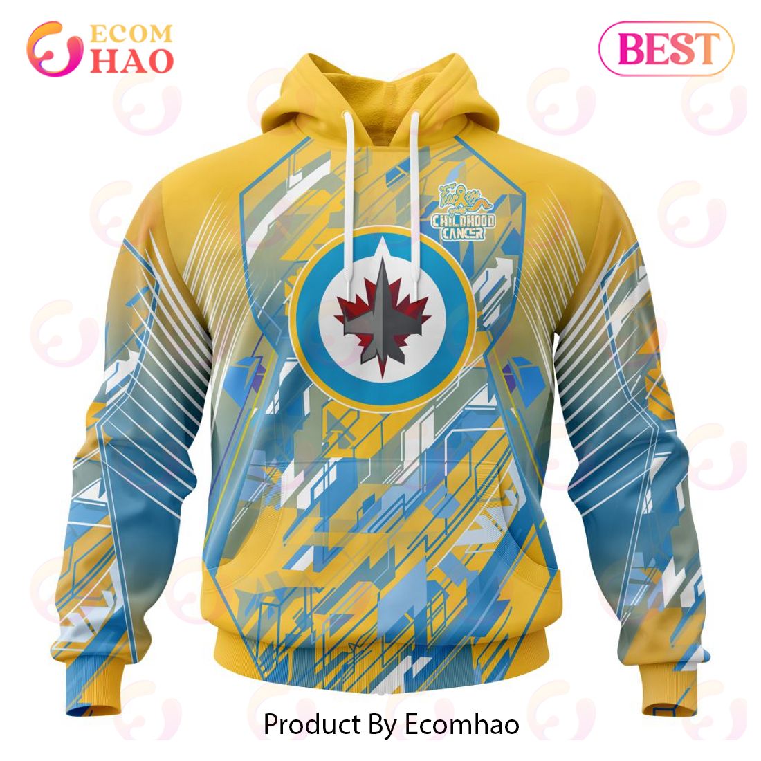 NHL Winnipeg Jets Specialized Design Fearless Against Childhood 3D Hoodie