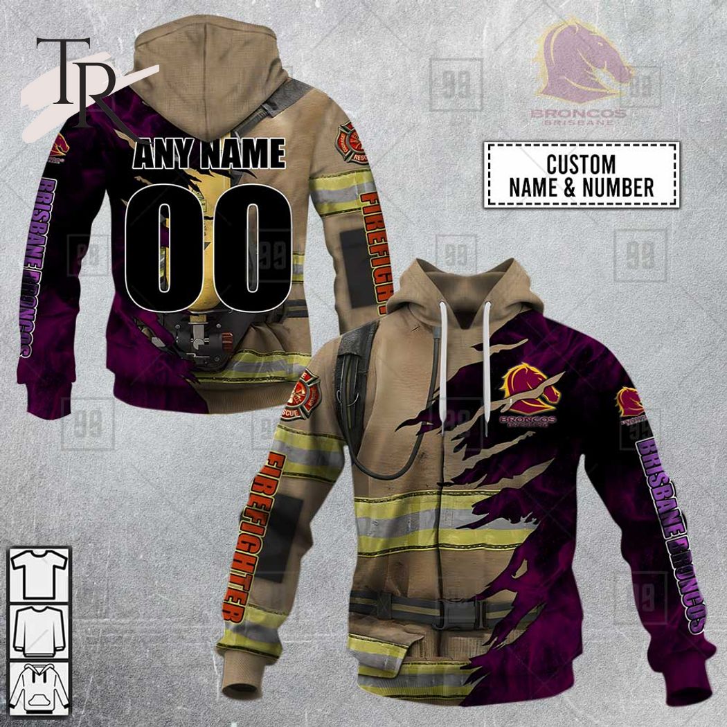  NRL Brisbane Broncos Special Design With Firefighter Hoodie 3D