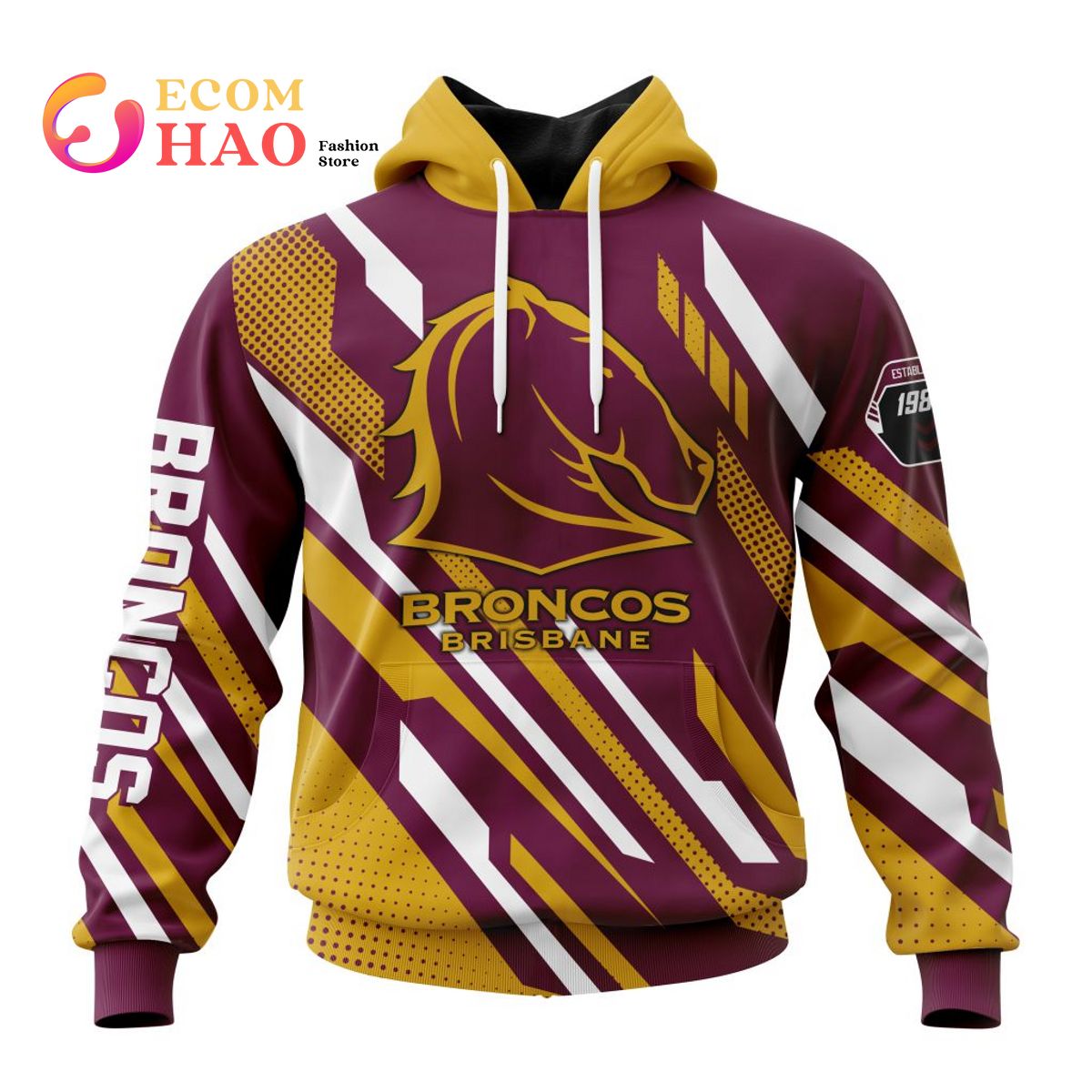 NRL Brisbane Broncos Special MotoCross 3D Hoodie