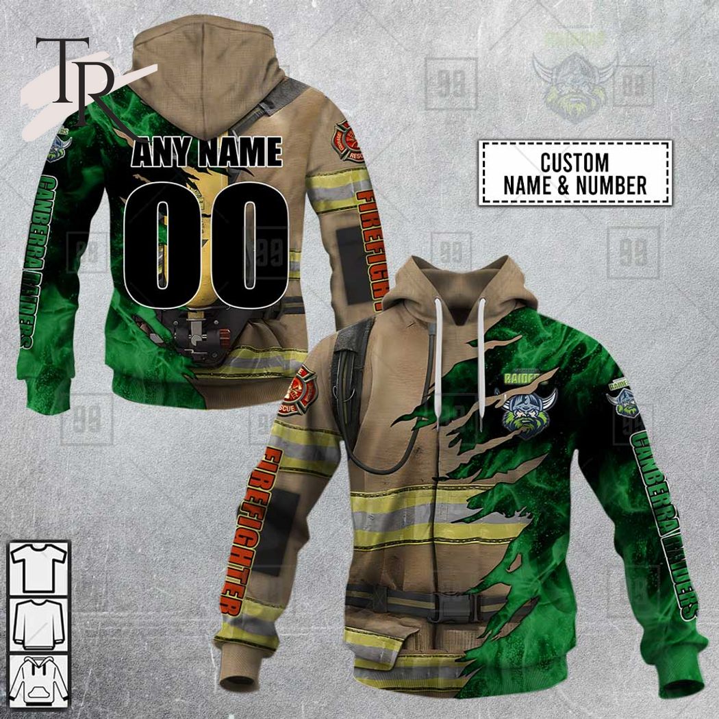  NRL Canberra Raiders Special Design With Firefighter Hoodie 3D
