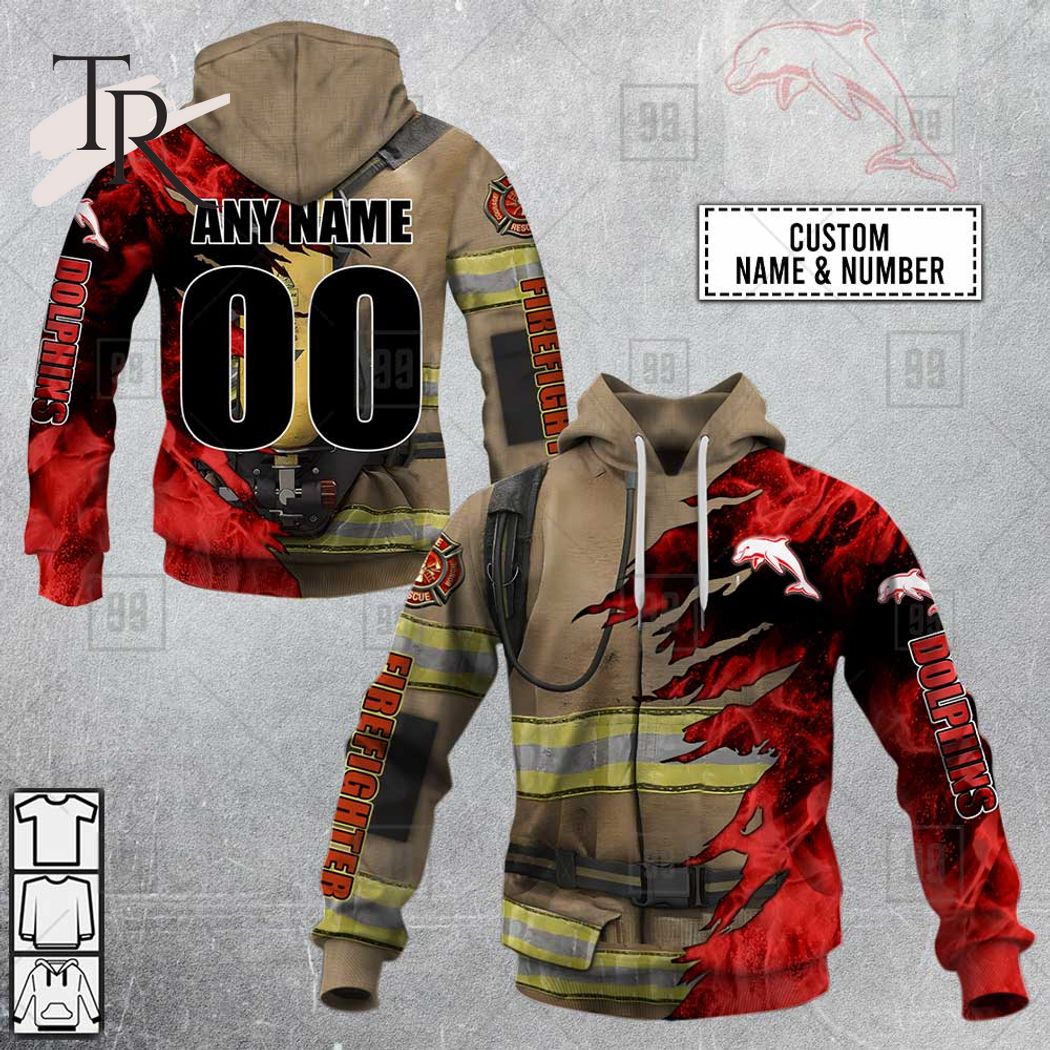 NRL Dolphins Special Design With Firefighter Hoodie 3D