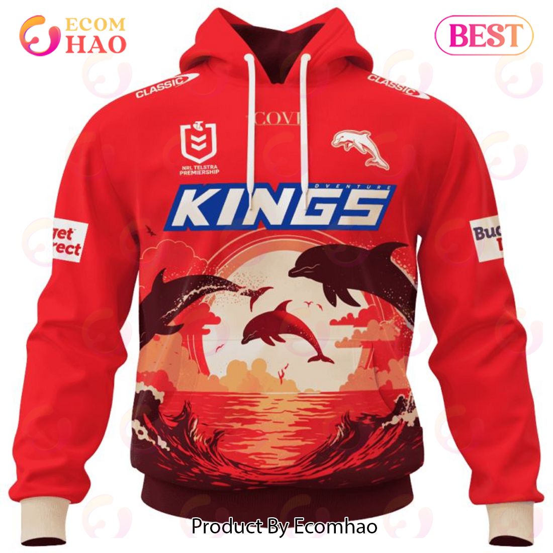 NRL Dolphins Special Design With Team's Signature 3D Hoodie