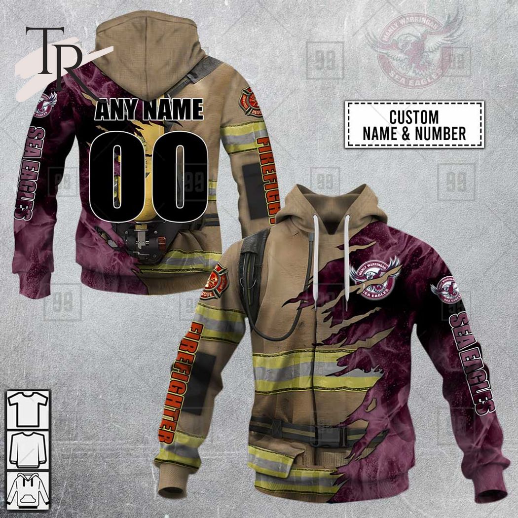  NRL Manly Warringah Sea Eagles Special Design With Firefighter Hoodie 3D
