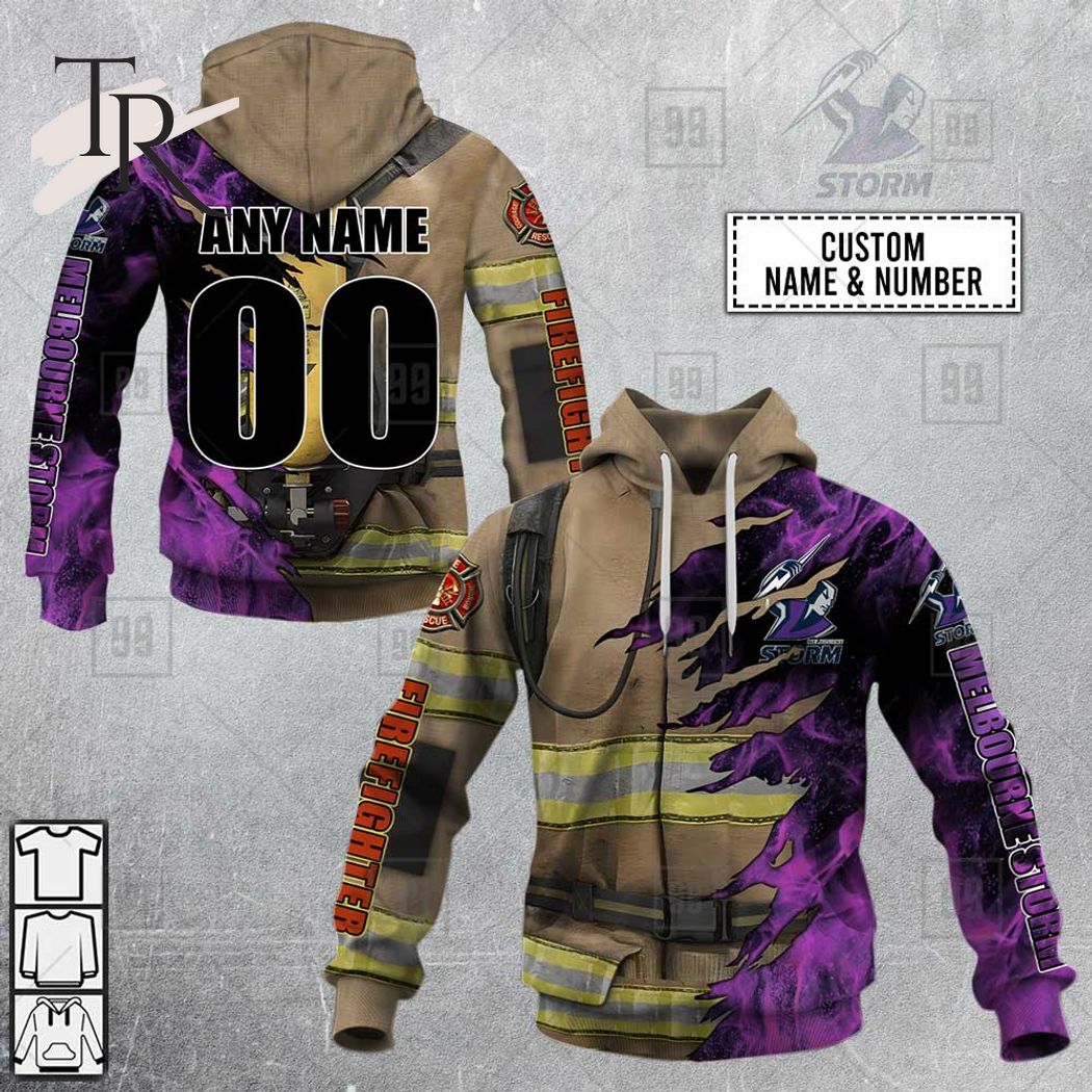  NRL Melbourne Storm Special Design With Firefighter Hoodie 3D