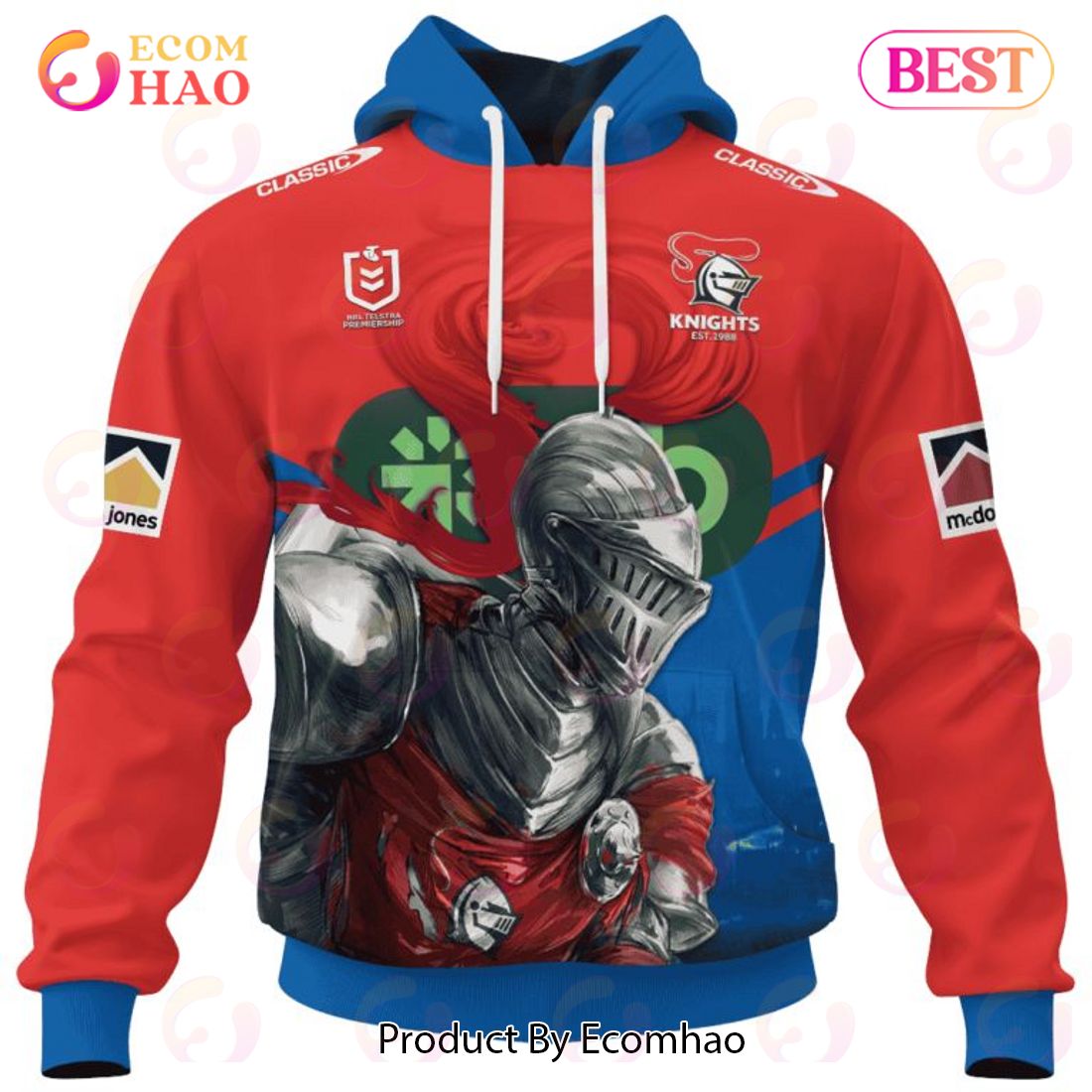 NRL Newcastle Knights Special Design With Team's Signature 3D Hoodie