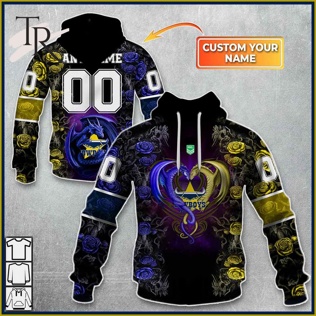 NRL North Queensland Cowboys Rose Dragon Hoodie 3D