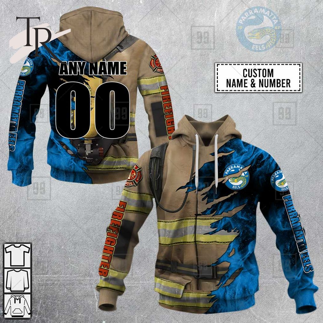  NRL Parramatta Eels Special Design With Firefighter Hoodie 3D