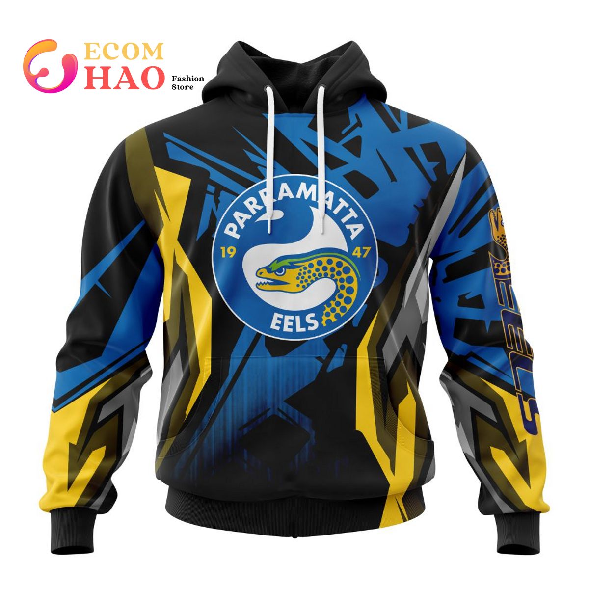 NRL Parramatta Eels Specialized Design With MotoCross Syle 3D Hoodie