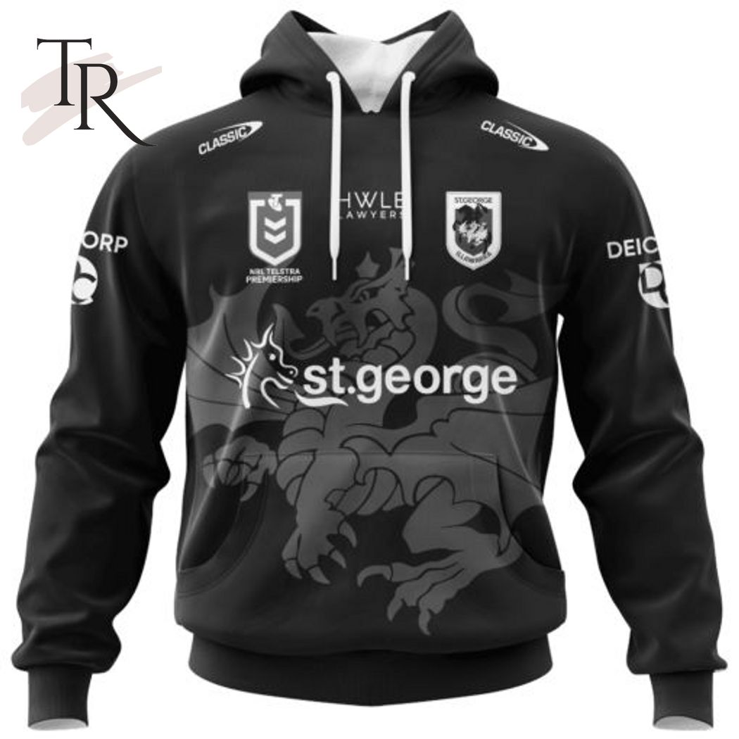 NRL St. George Illawarra Dragons Special Monochrome Design Hoodie