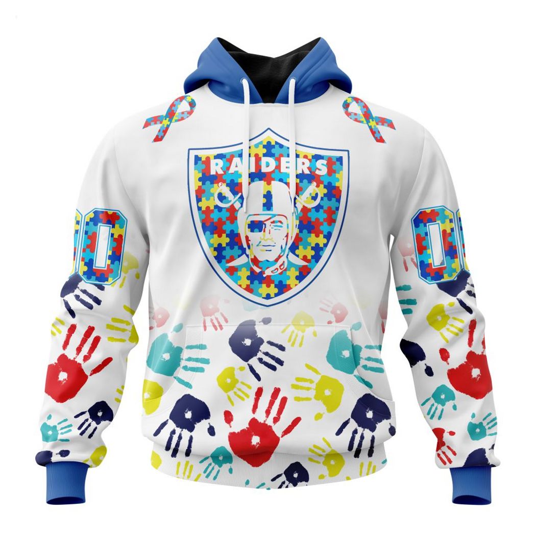 Persionalized NFL Las Vegas Raiders Special Autism Awareness Design Hoodie