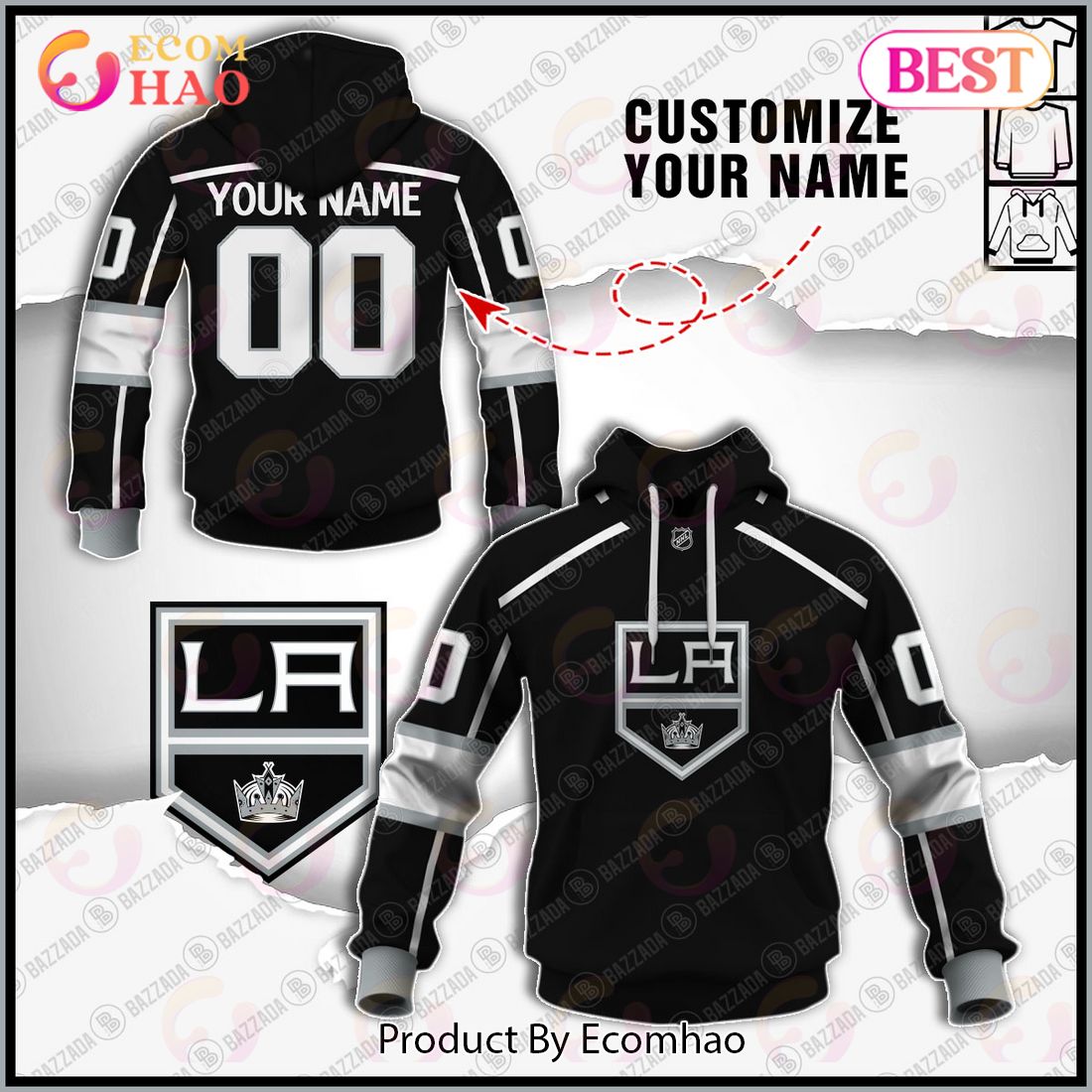 Personalize Special NHL Los Angeles Kings 2022 Home Jersey 3D Hoodie