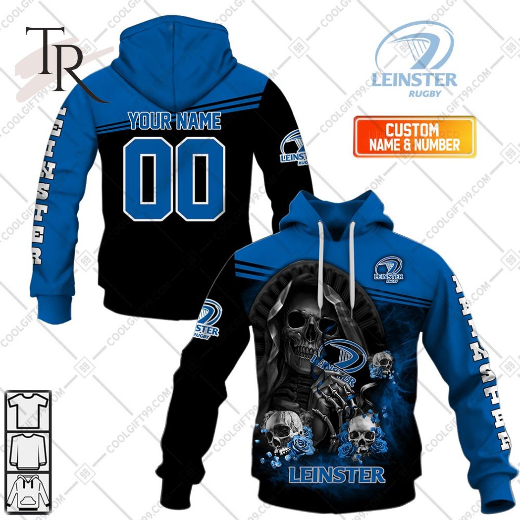  Personalized IRFU Leinster Rugby Skull Death Hoodie