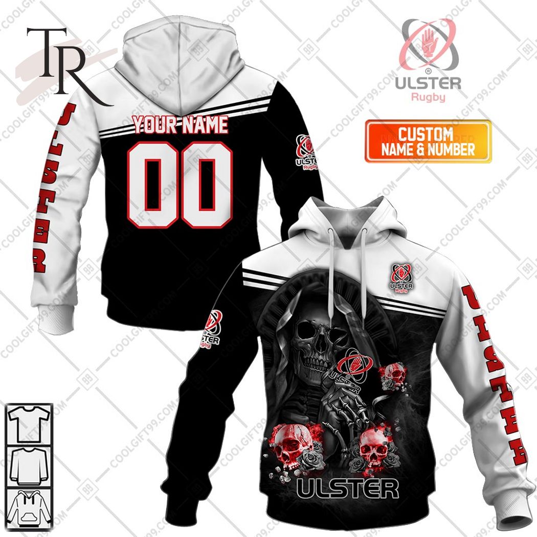  Personalized IRFU Ulster Rugby Skull Death Hoodie