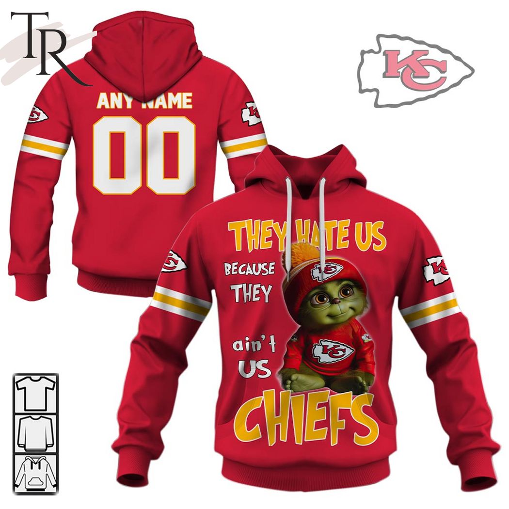 Personalized Kansas City Chiefs Baby Grinch They Hate Us Because They Ain't Us Chiefs Hoodie