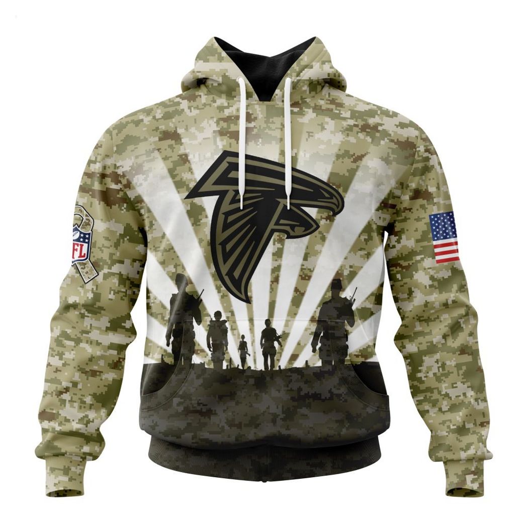  Personalized NFL Atlanta Falcons Salute To Service Honor Veterans And Their Families Hoodie