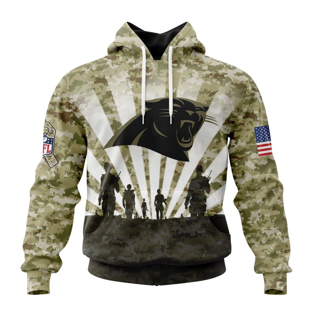  Personalized NFL Carolina Panthers Salute To Service Honor Veterans And Their Families Hoodie