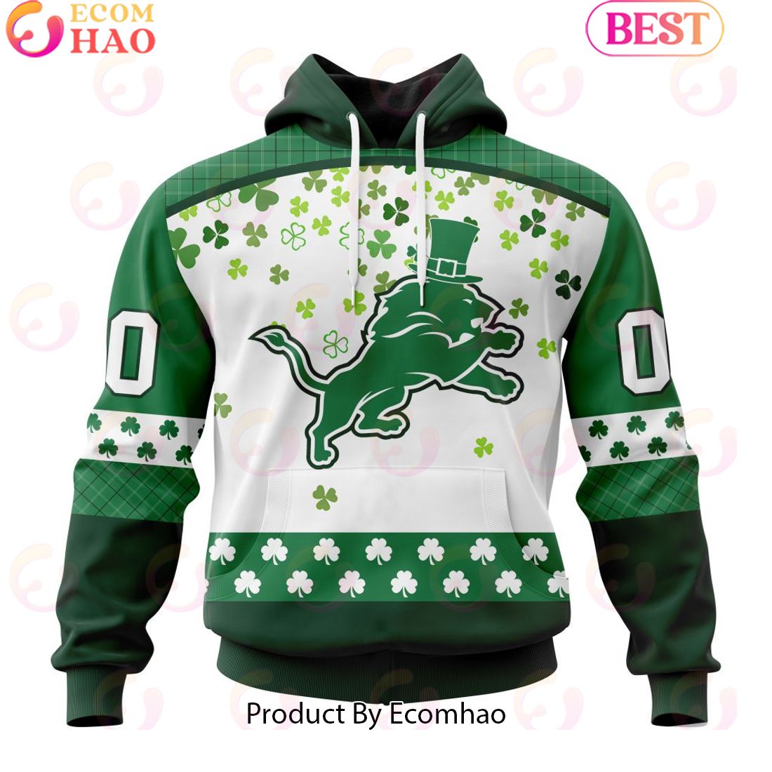 Personalized NFL Detroit Lions Special Design For St. Patrick's Day 3D Hoodie