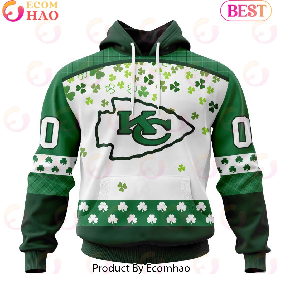 Personalized NFL Kansas City Chiefs Special Design For St. Patrick's Day 3D Hoodie