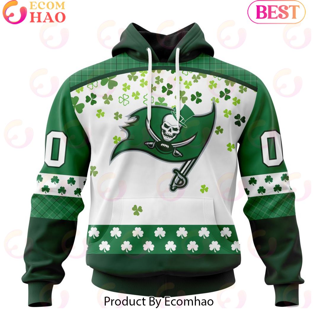 Personalized NFL Tampa Bay Buccaneers Special Design For St. Patrick's Day 3D Hoodie