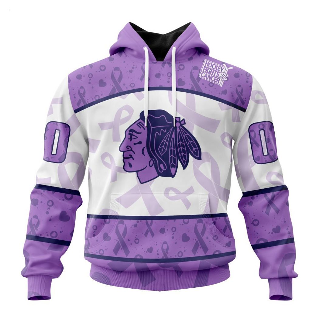 Personalized NHL Chicago Blackhawks Special Lavender - Fight Cancer T-Shirt