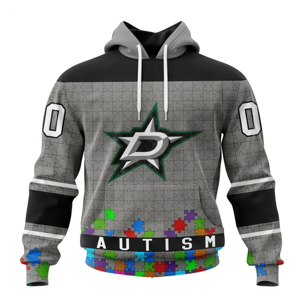 Personalized NHL Dallas Stars Specialized Unisex Kits Hockey Fights Against Autism Hoodie