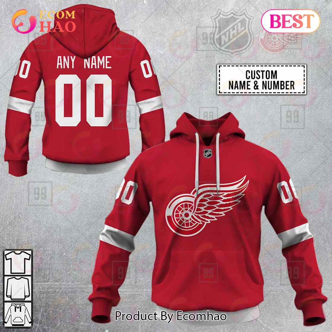 Personalized NHL Detroit Red Wings Jersey 2023 Style 3D Hoodie