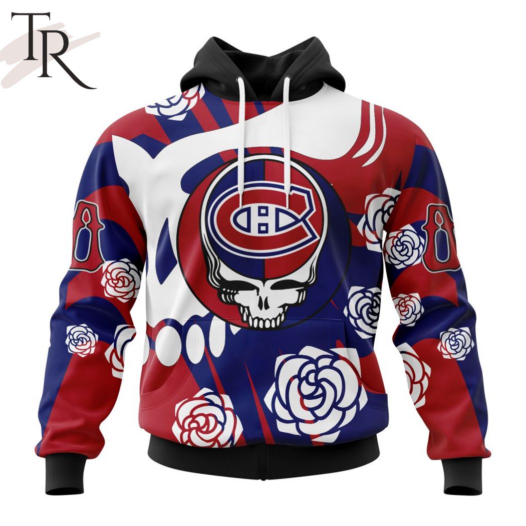 Personalized NHL Montreal Canadiens Special Grateful Dead Gathering Flowers Design Hoodie